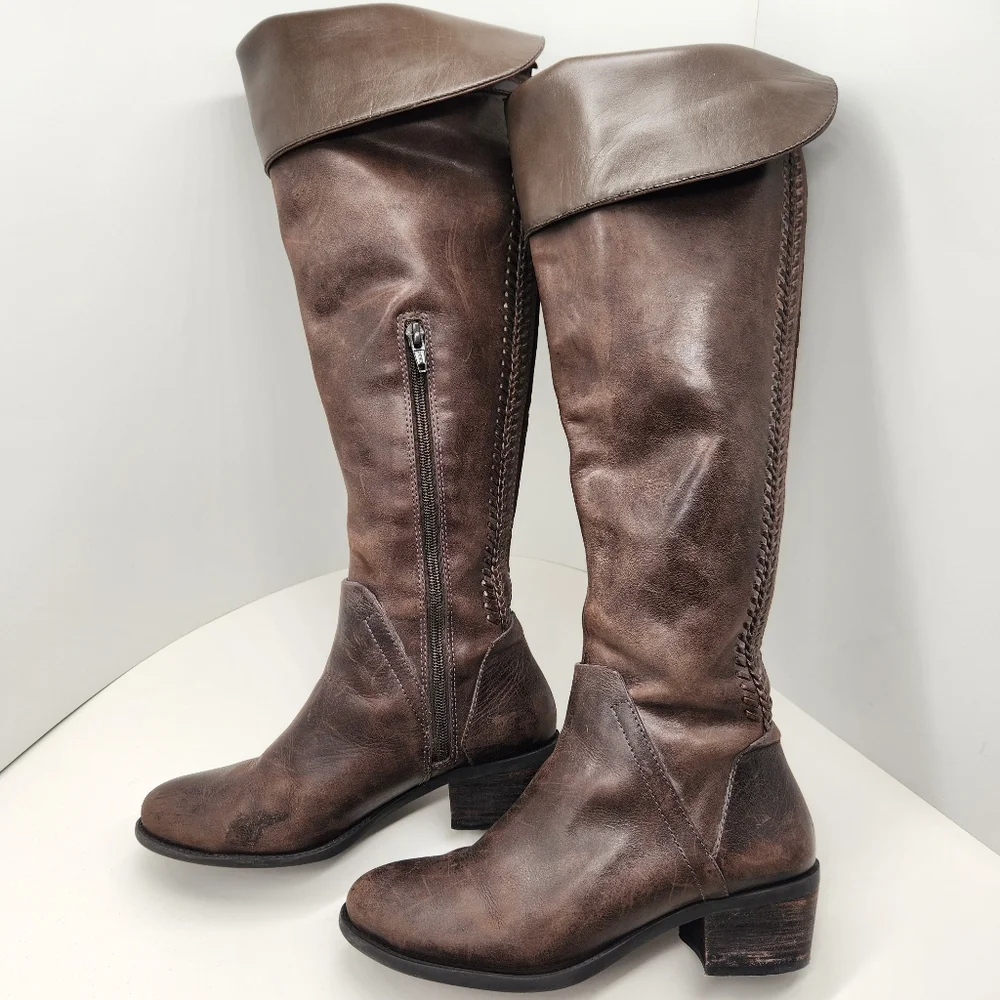 Vince Camuto Over The Knee Boots 6.5 Brown Leather Bendra Tall Comfort Casual
